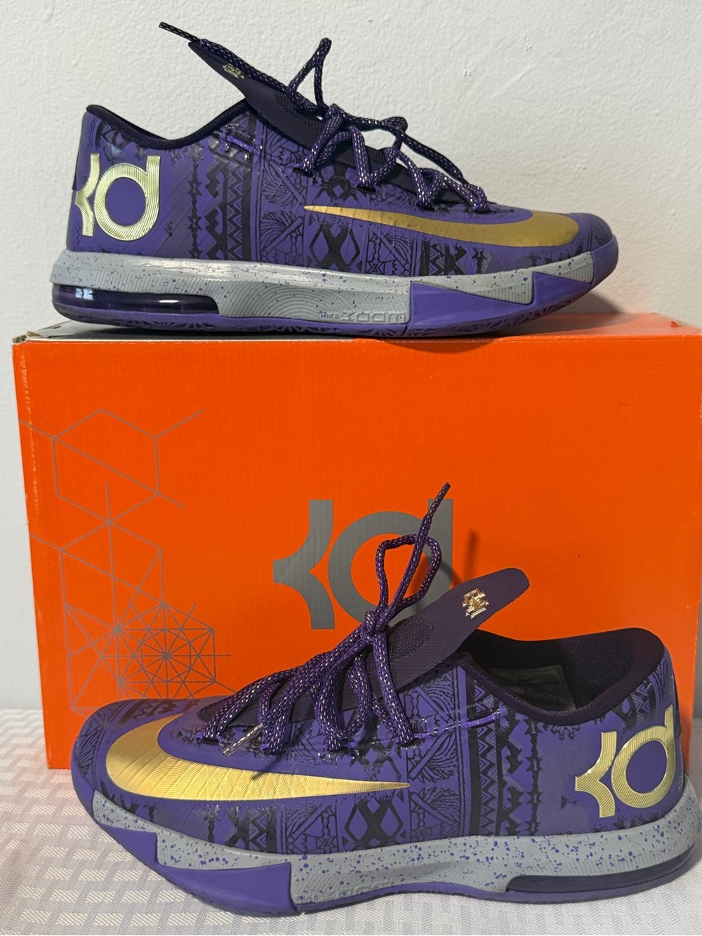 Nike KD VI 6 Black History Month Purple Black Shoes Men's Size 9 646742-500